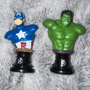 Marvel Avengers The Incredible Hulk & Captain America Mini Bust Figures